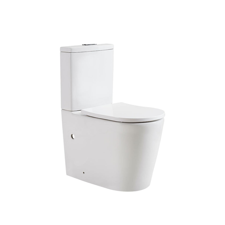 LUKKA ACADIA RIMLESS BACK TO WALL TOILET SUITE GLOSS WHITE