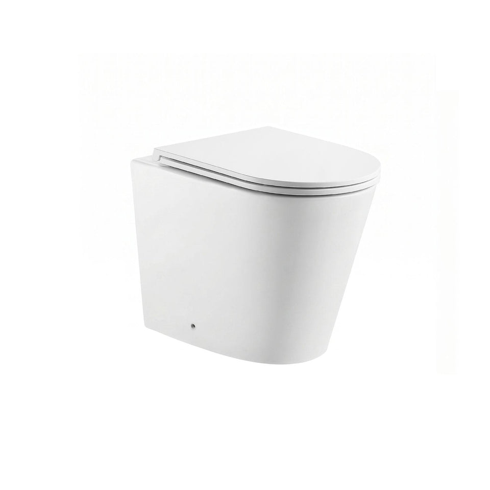 LUKKA AGENA RIMLESS WALL FACED FLOOR PAN GLOSS WHITE