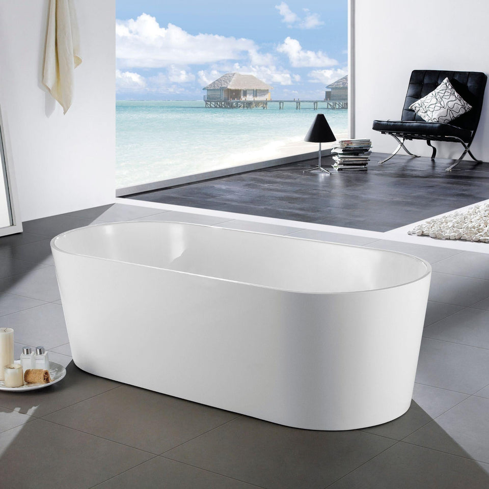 LUKKA AGENA FREESTANDING BATHTUB GLOSS WHITE (AVAILABLE IN MULTIPLE SIZES)
