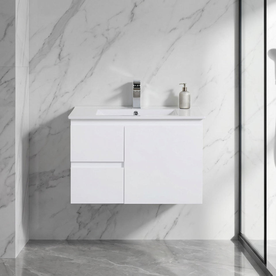 Lukka Alpha Single Bowl Wall Hung Vanity (available in Left and Right Hand Drawer)