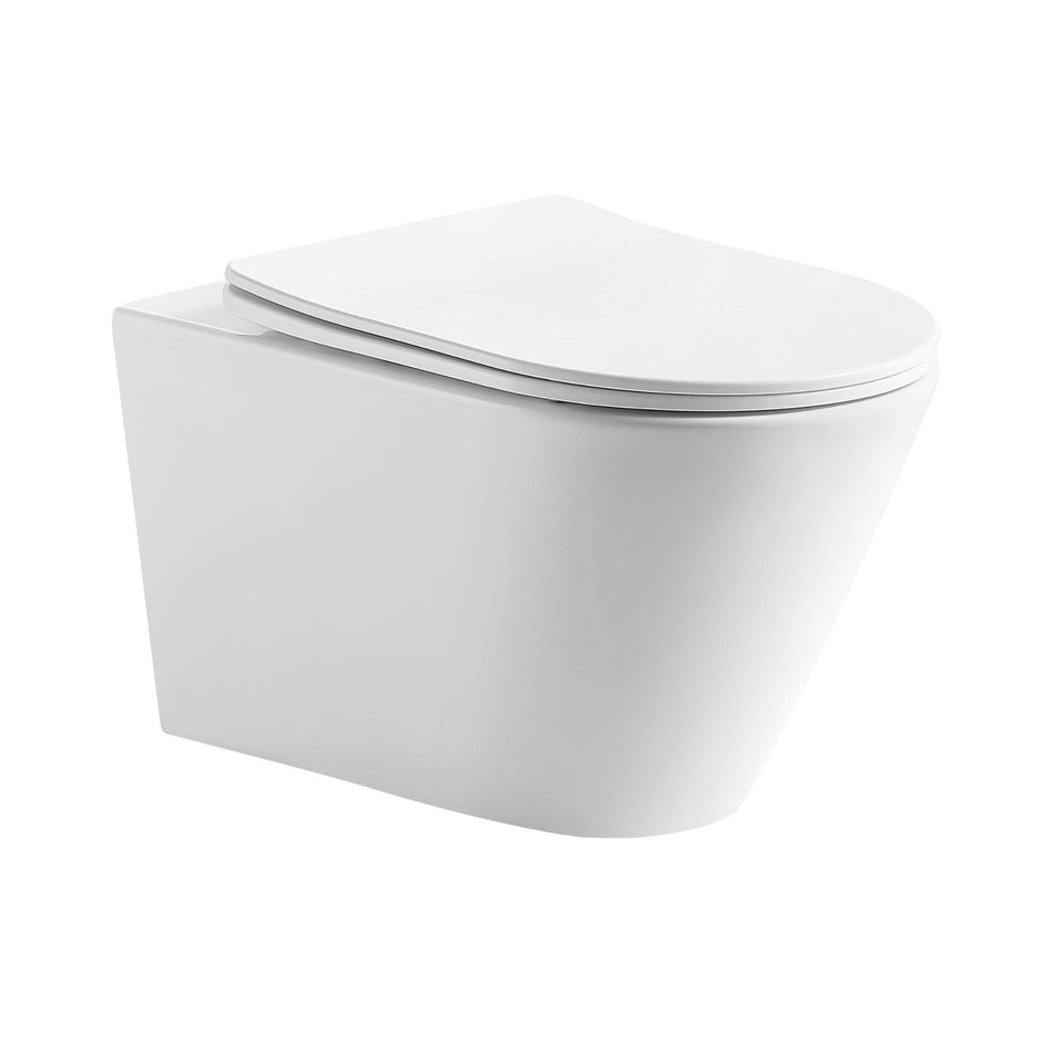 LUKKA AGENA TORNADO RIMLESS WALL HUNG PAN MATTE WHITE