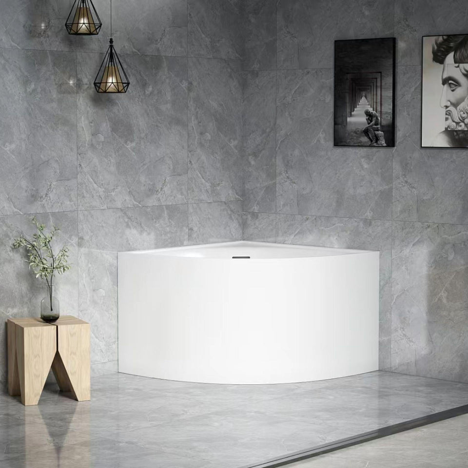 LUKKA BINGIE MINI SKIRT CORNER BATHTUB OVERFLOW GLOSS WHITE 1000MM