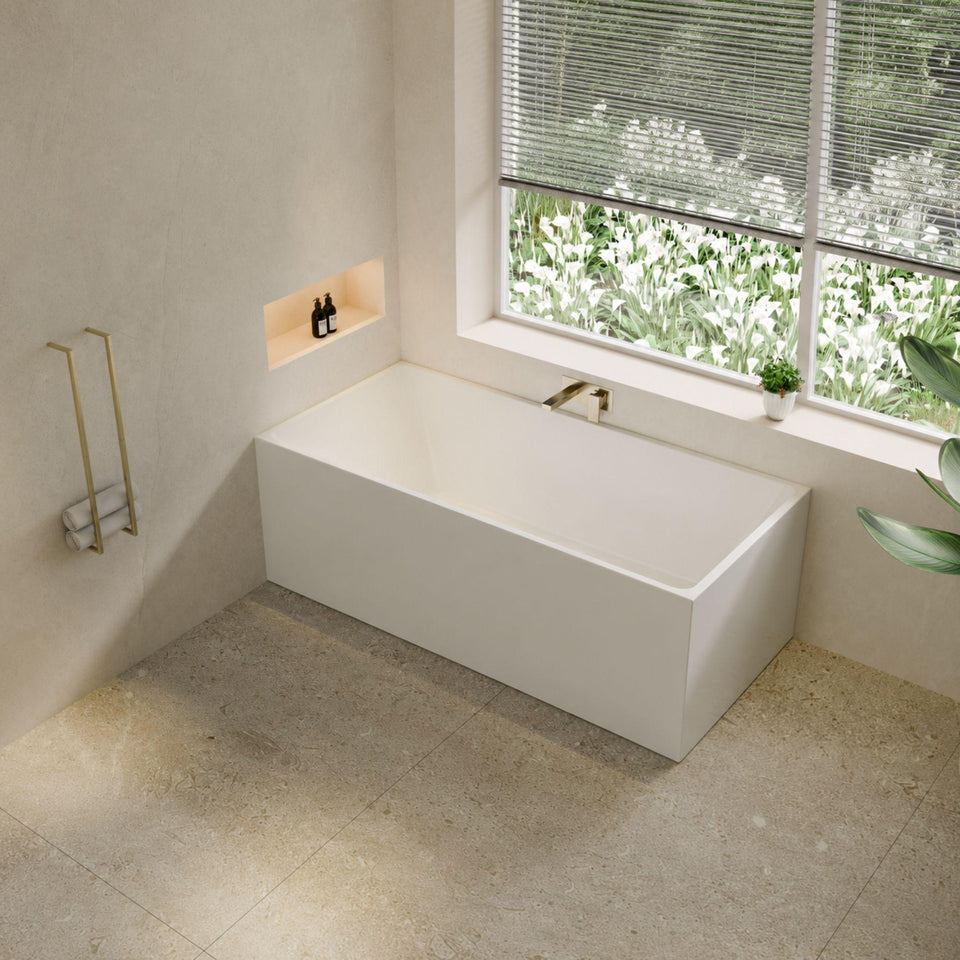 LUKKA CRETE MULTIFIT FREESTANDING BATHTUB GLOSS WHITE (AVAILABLE IN 1500MM AND 1700MM)