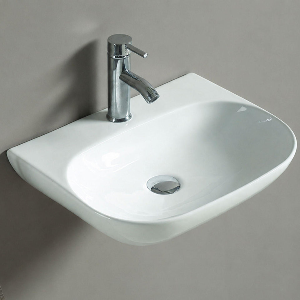 LUKKA ELLIPS WALL HUNG BASIN GLOSS WHITE 500MM