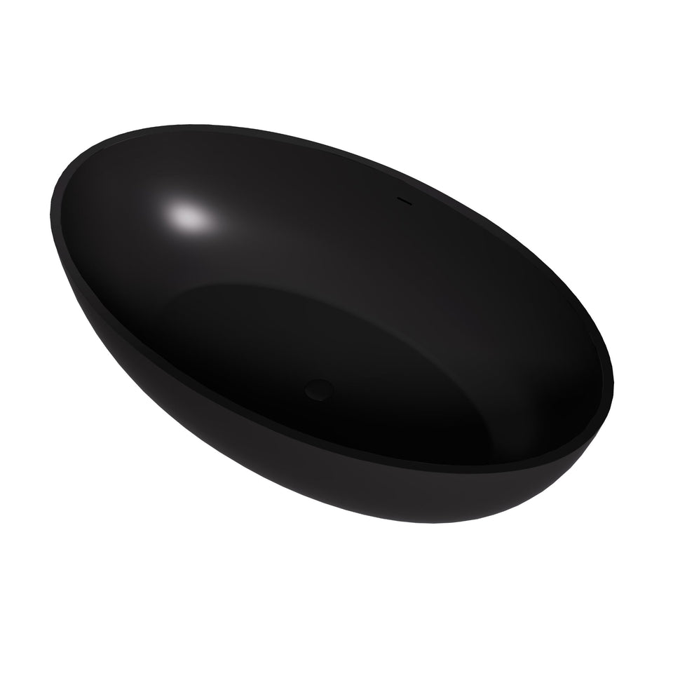 LUKKA KIRRA FREESTANDING BATHTUB MATTE BLACK 1760MM