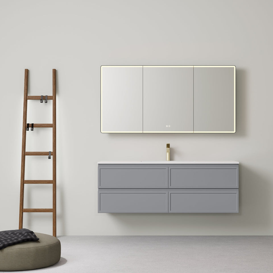 LUKKA HAMILTON MATTE GREY 1500MM SINGLE BOWL WALL HUNG VANITY