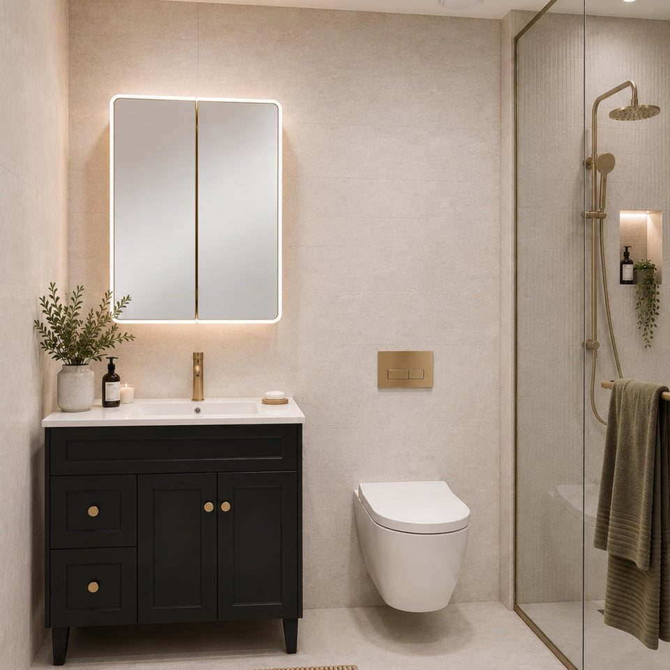 LUKKA HAROLD FEDERATION MATTE BLACK 900MM SINGLE BOWL FLOOR STANDING VANITY (AVAILABLE IN LEFT AND RIGHT HAND DRAWER)