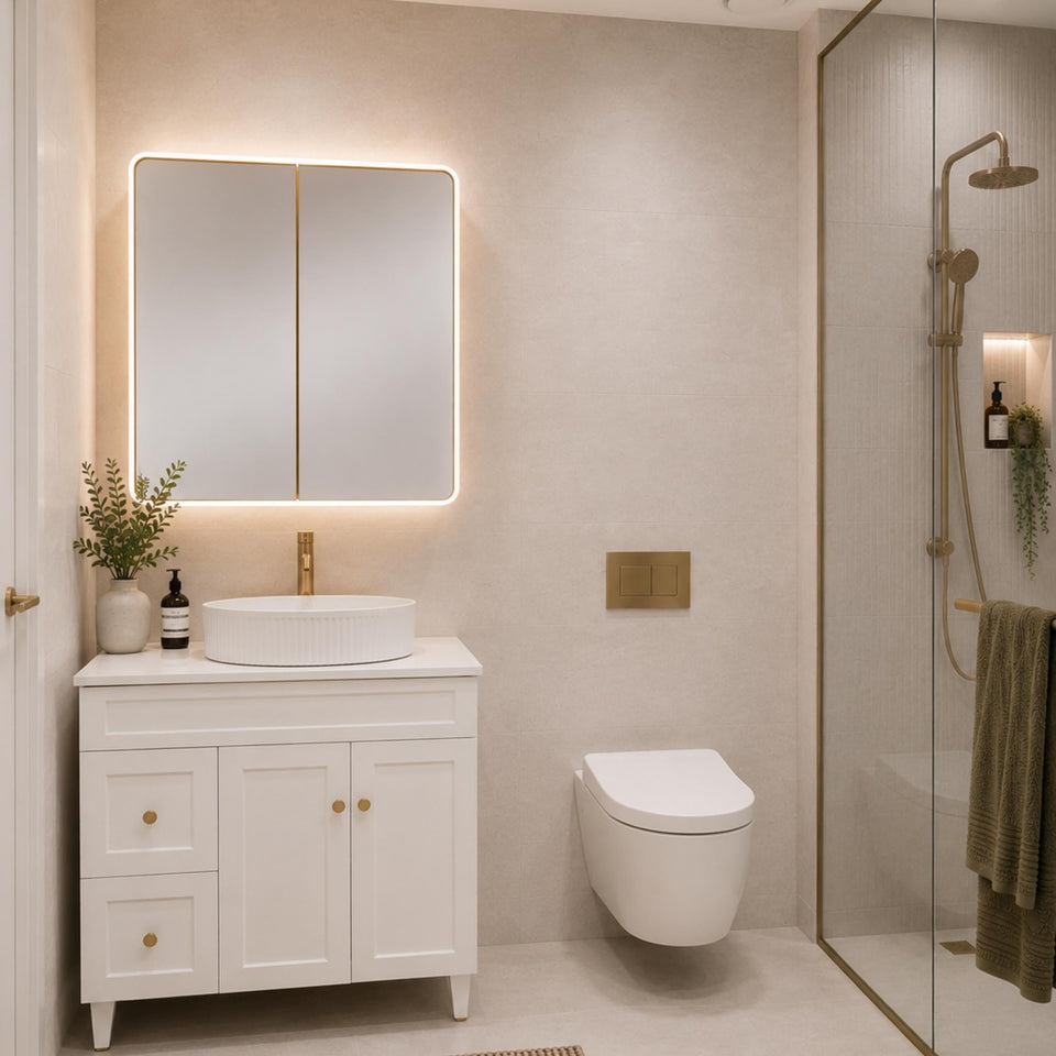LUKKA HAROLD FEDERATION MATTE WHITE 900MM SINGLE BOWL FLOOR STANDING VANITY (AVAILABLE IN LEFT AND RIGHT HAND DRAWER)