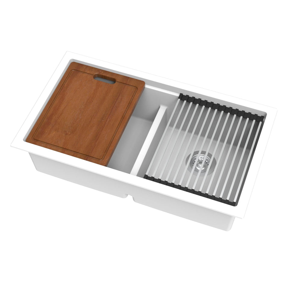 Lukka Gabrio Granite Double Bowl Sink with Drainer 825MM