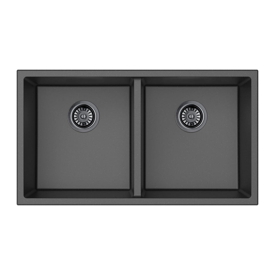 Lukka Crete Granite Double Bowl Kitchen Sink - 813mm (LK-GDSKS810)