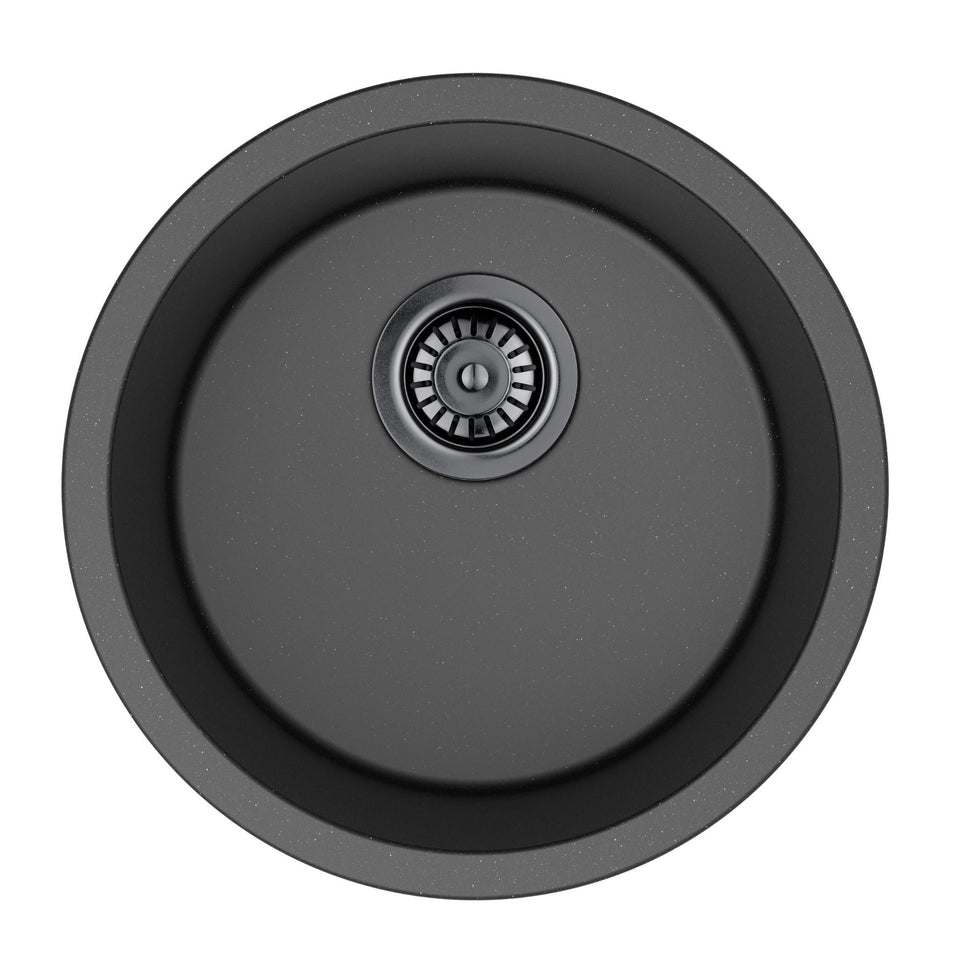 Lukka Laufey Granite Laundry Sink 450MM - Matte Black (LK-GRLS450)