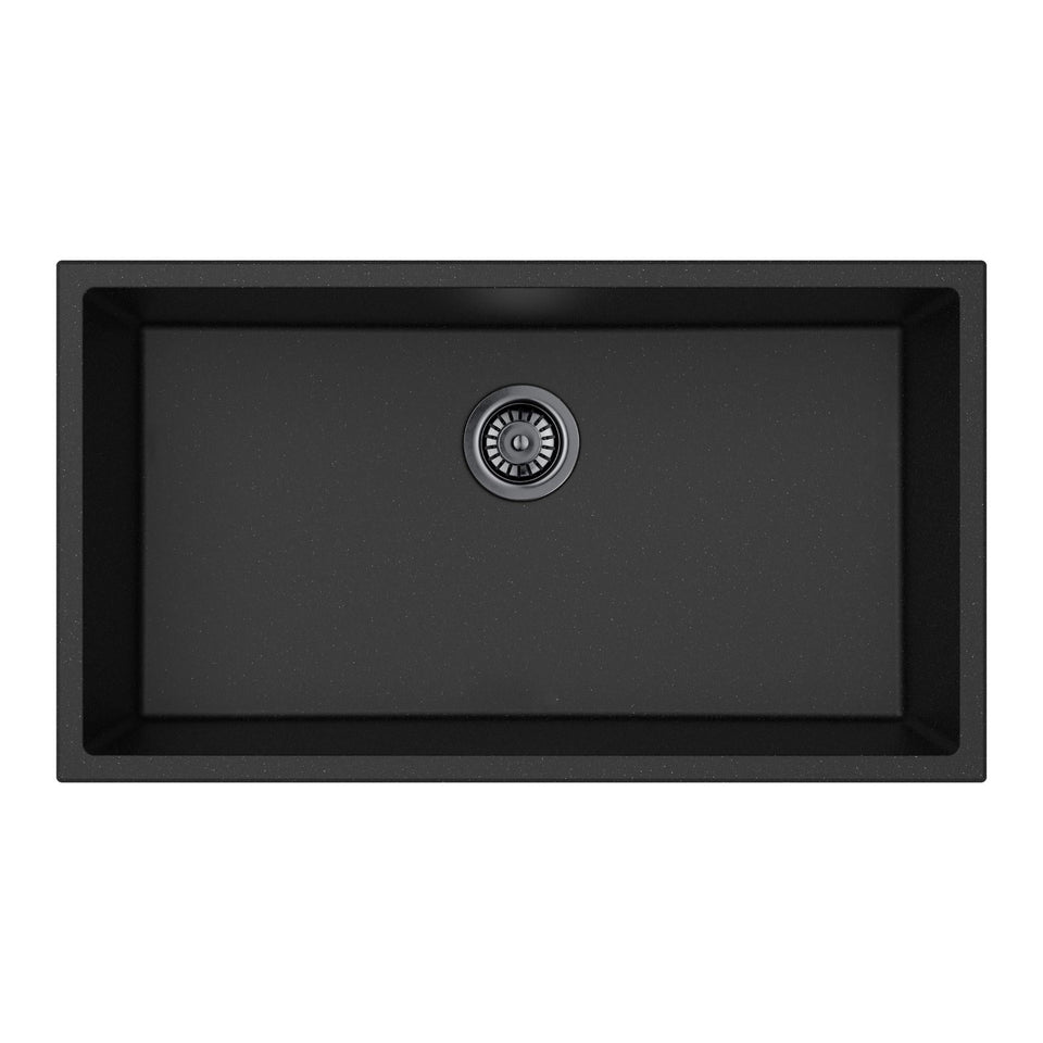 Lukka Crete Granite Single Bowl Kitchen Sink 813MM - Matte Black (LK-GSKS810)