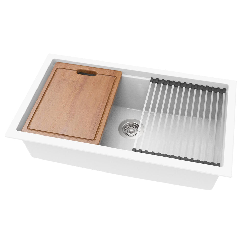 Lukka Gabrio Granite Single Bowl Sink with Drainer 825MM