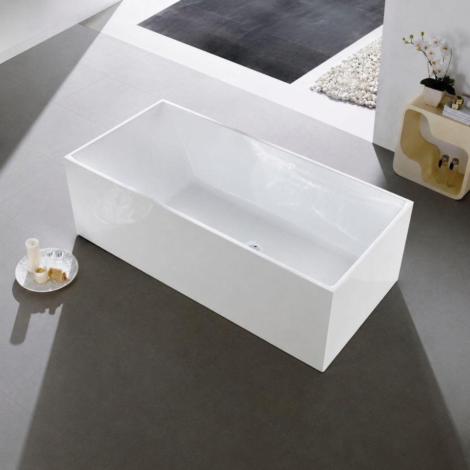 LUKKA KLIFF MULTIFIT FREESTANDING BATHTUB GLOSS WHITE (AVAILABLE IN 1400MM, 1480MM AND 1690MM)