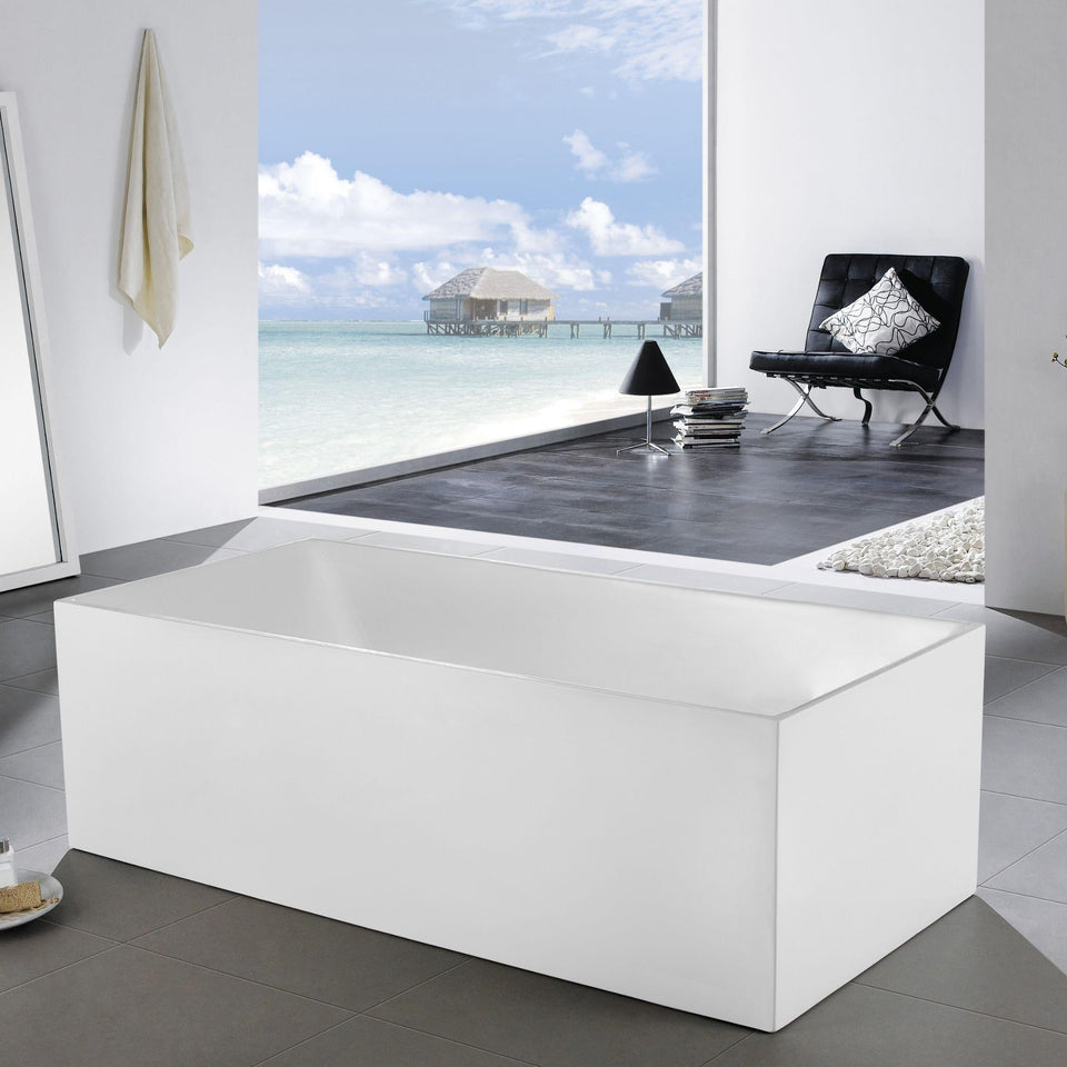 LUKKA KLIFF MULTIFIT FREESTANDING BATHTUB OVERFLOW GLOSS WHITE (AVAILABLE IN 1400MM, 1480MM AND 1690MM)
