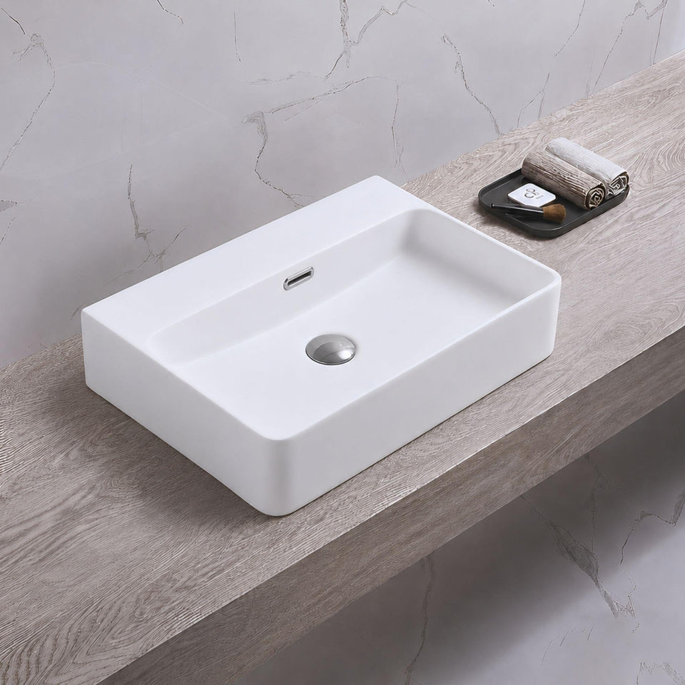 Lukka Kliff Wall Hung / Above Counter Basin - Matte White / 515mm (LK-KW520MW-NTH)