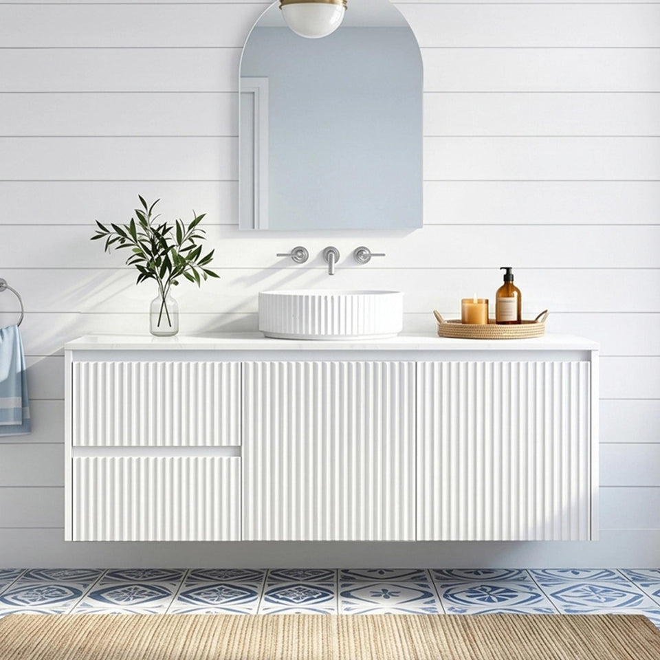 Lukka Crete Modern 1200MM Single Bowl Wall Hung Vanity (Available in Middle, Left and Right Hand Drawer)