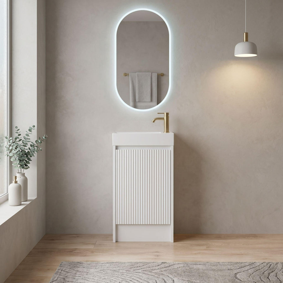 Lukka Crete Mini 450MM Space Saving Single Bowl Floor Standing Vanity with Kickboard