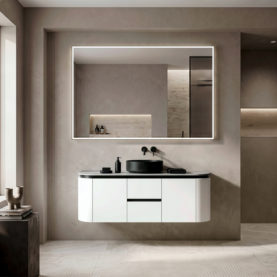 Lukka Curve Single Bowl Wall Hung Vanity - 1200mm (LK-MD1221W)