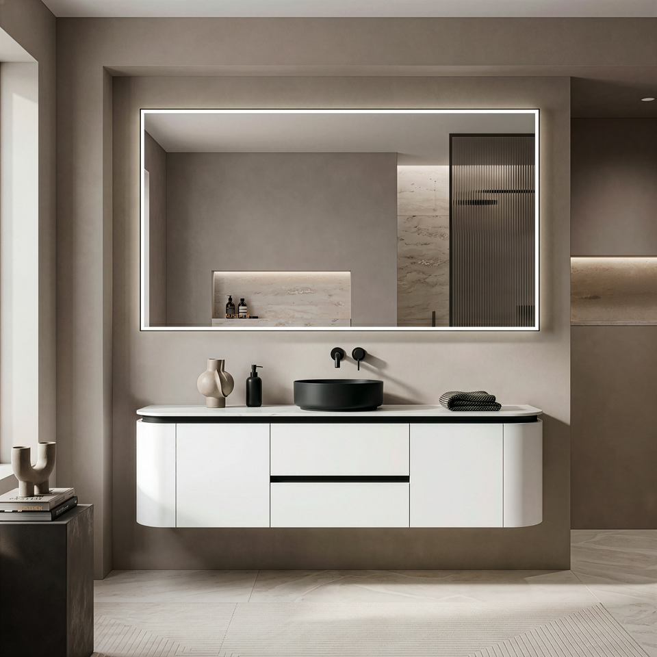 Lukka Curve Single Bowl Wall Hung Vanity - 1500mm (LK-MD1521W)