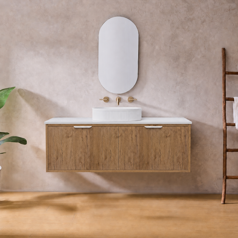 LUKKA KLIFF PRIME OAK 1200MM SINGLE BOWL WALL HUNG VANITY