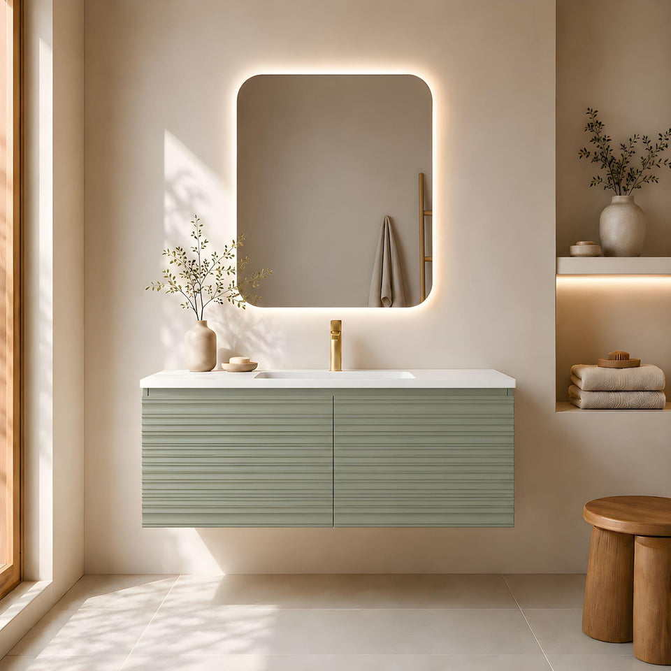 Lukka Sedona 1200MM Single Bowl Wall Hung Vanity - Olive Green (LK-MS1221W-OG)