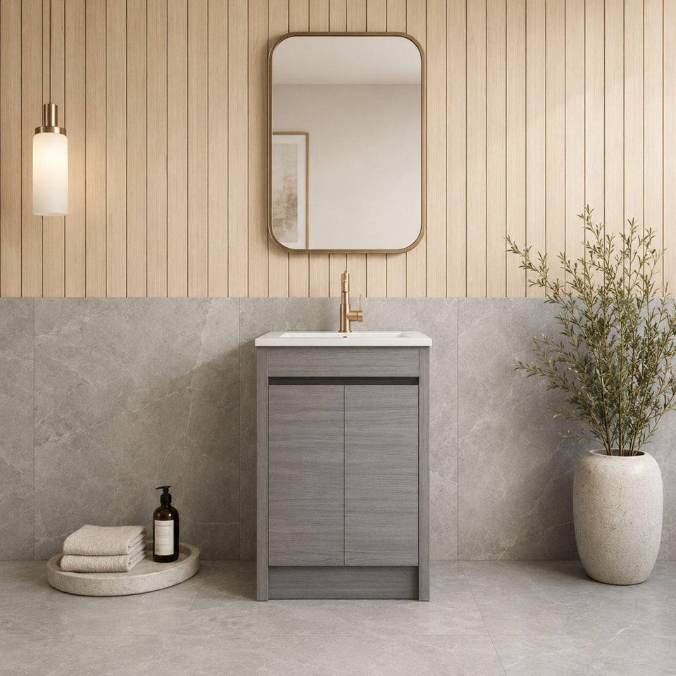 Lukka Pako Flat Pack 600MM Single Bowl Floor Standing Vanity