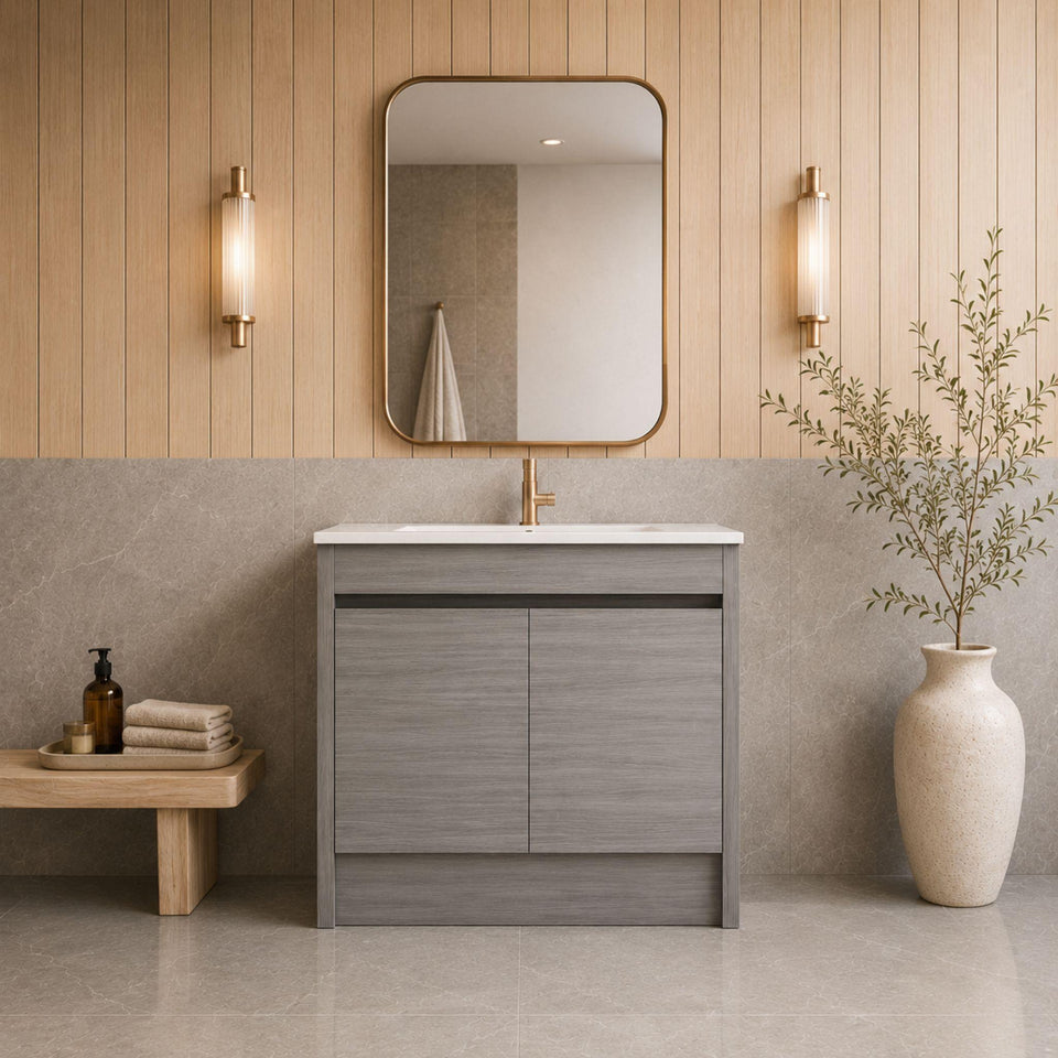 Lukka Pako Flat Pack 900MM Single Bowl Floor Standing Vanity