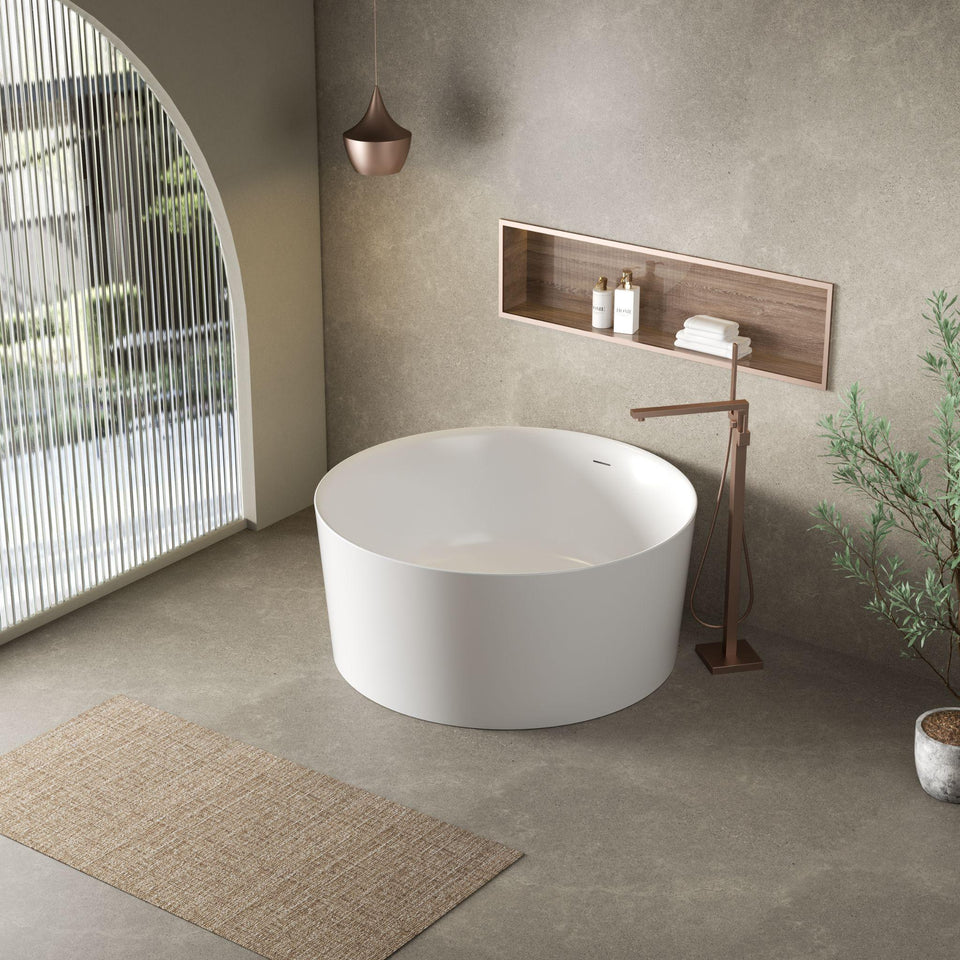 LUKKA PARADISO FREESTANDING BATHTUB OVERFLOW GLOSS WHITE 1300MM