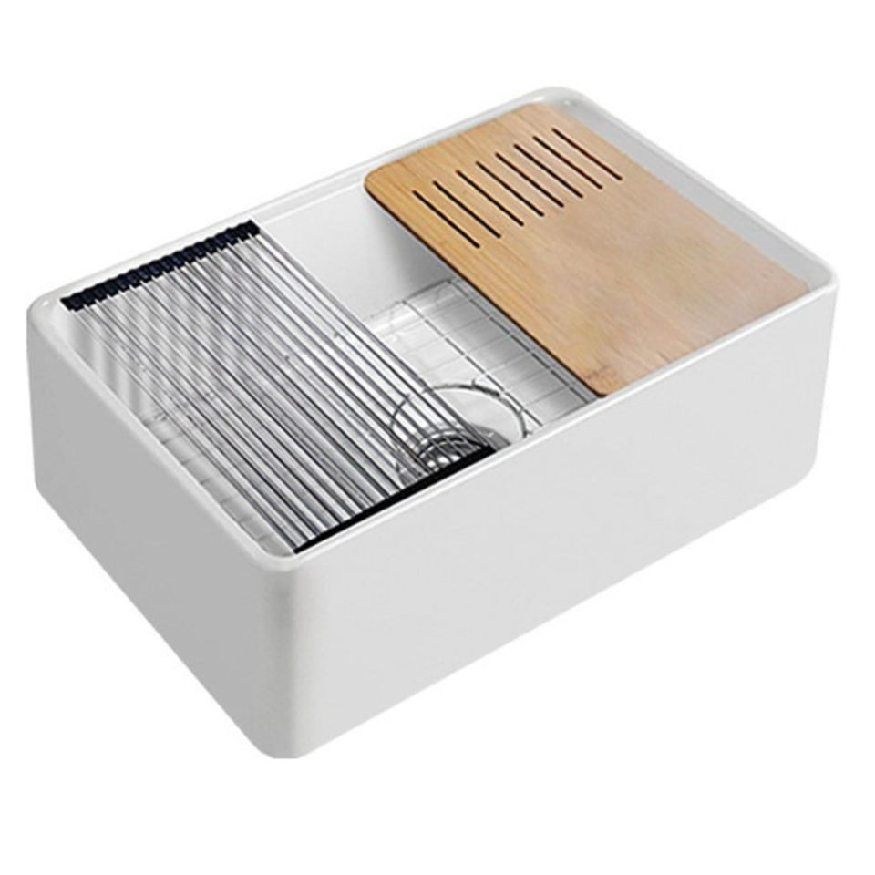 LUKKA ORTA FARMHOUSE FINE FIRECLAY SINK GLOSS WHITE 760MM