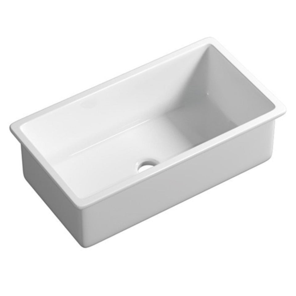Lukka Procida Inset and Undermount Fireclay Single Bowl Sink 813MM