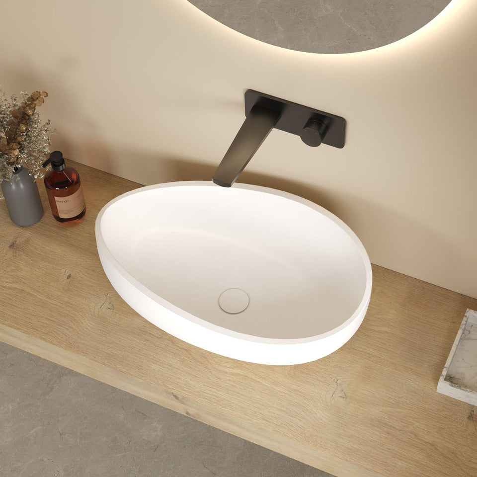 LUKKA WAVERTON ABOVE COUNTER BASIN GLOSS WHITE 600MM