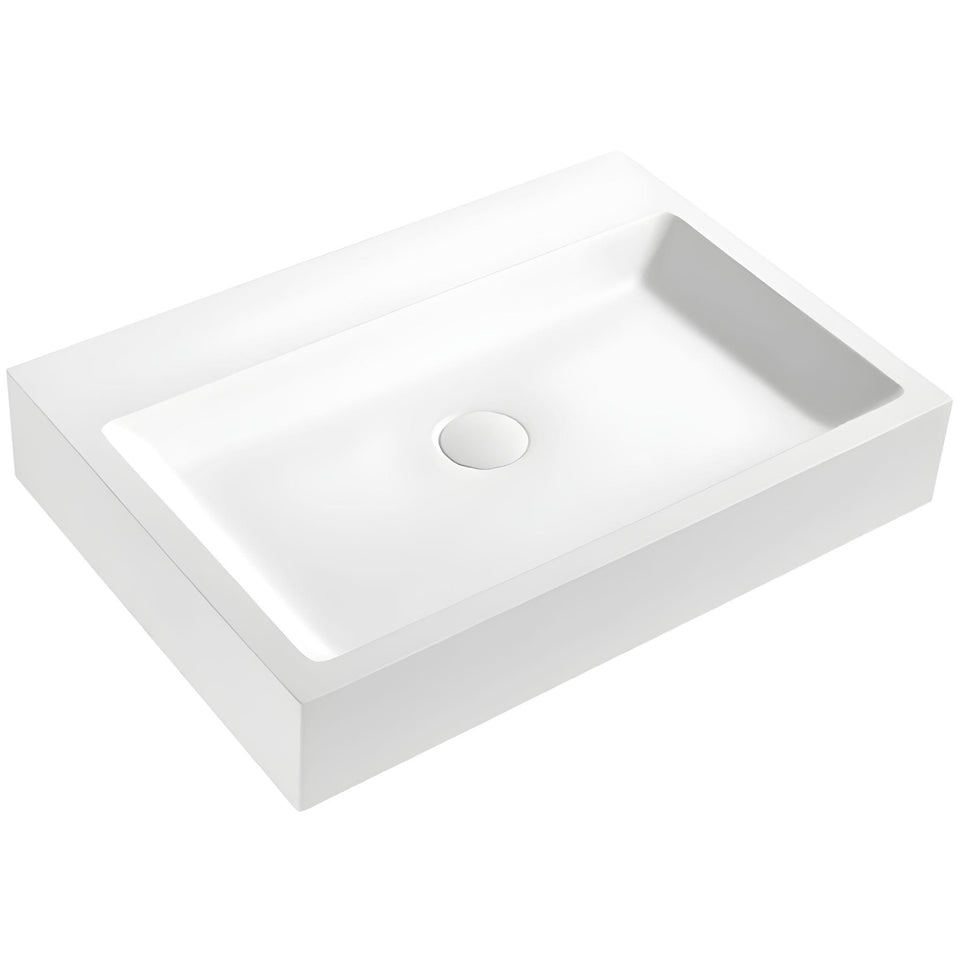 LUKKA CRETE WALL HUNG BASIN MATTE WHITE 420MM