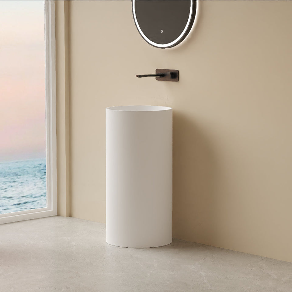 LUKKA OLLEY PEDESTAL BASIN MATTE WHITE 450MM