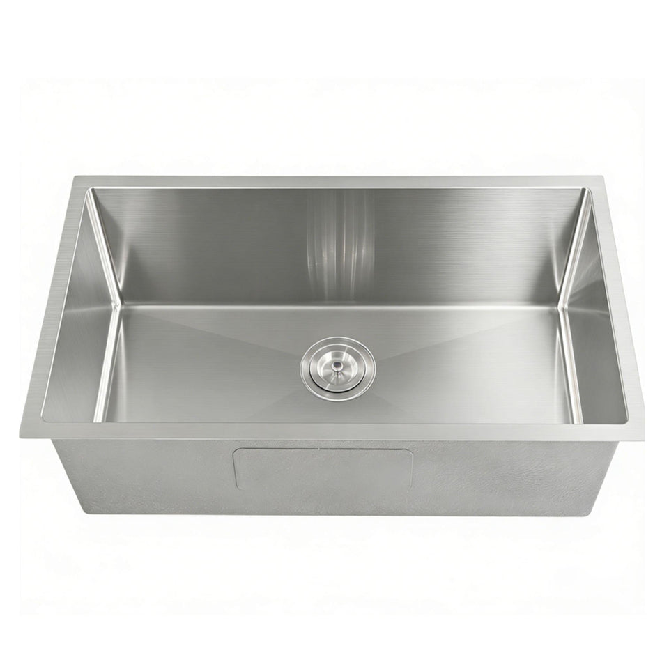 Lukka Kliff Hand Made Stainless Steel Single Bowl Undermount Kitchen Sink - 760mm (LK-SSK-72)