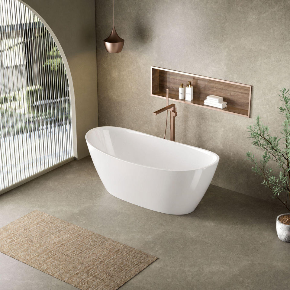 LUKKA VALLA FREESTANDING BATHTUB GLOSS WHITE (AVAILABLE IN 1500MM AND 1700MM)