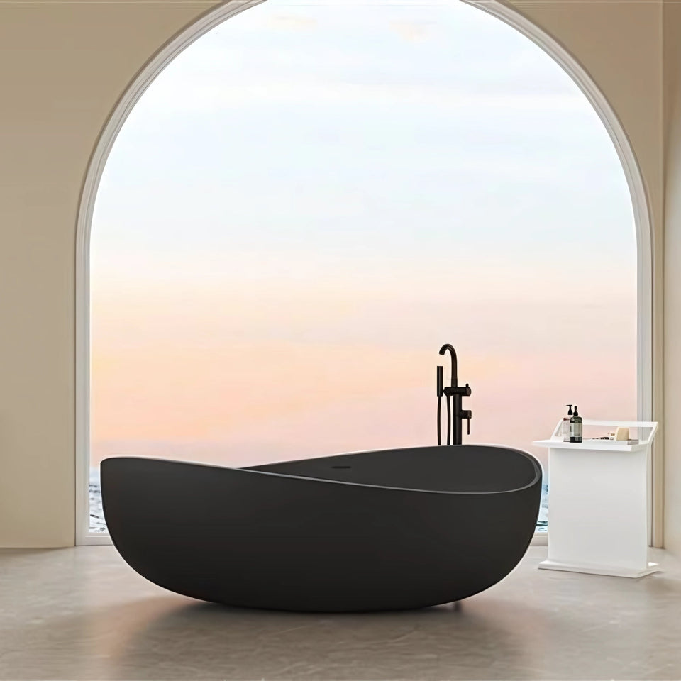 Lukka Waverton Freestanding Bathtub Overflow 1800MM - Matte Black (LK-WSB1800MB)