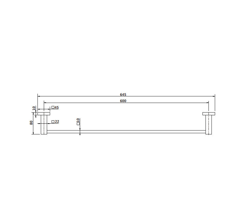 Modern National Luxe Single Towel Rail