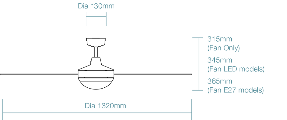 DLS1343B | Lifestyle 52′′ AC Ceiling Fan with Light