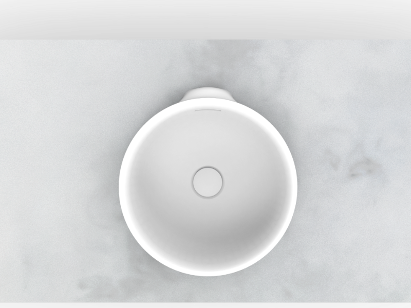 ADP Luka Round Basin w/overflow 320 White Matte