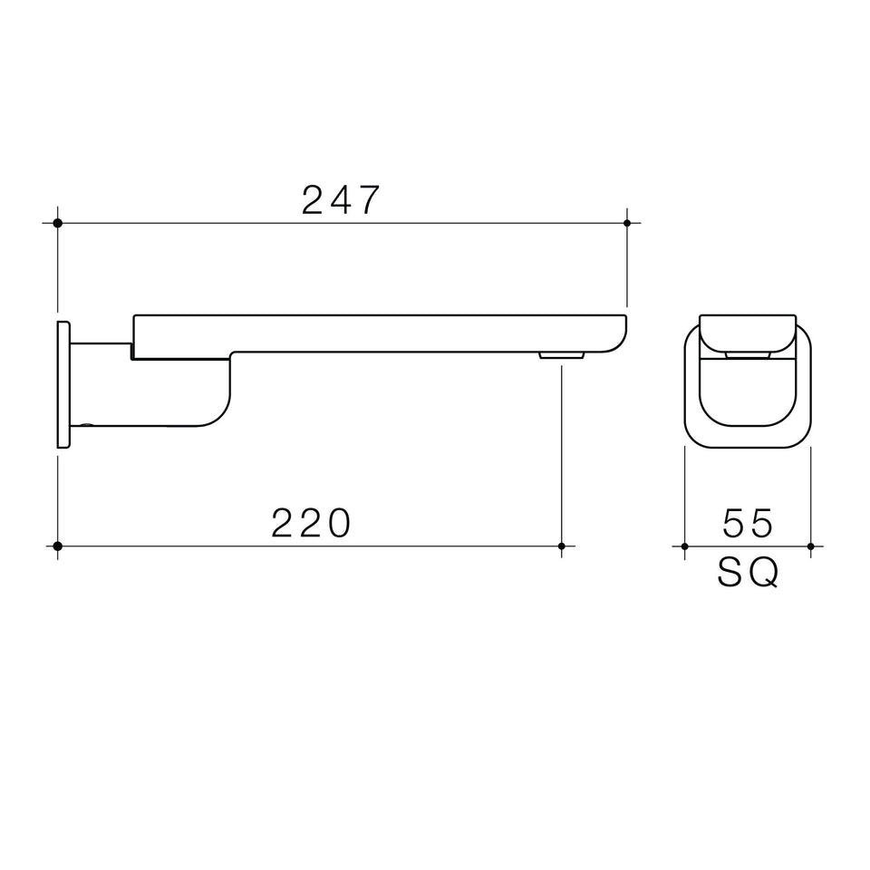 Caroma Luna® II Bath Swivel Outlet 220mm (68207BB, 68207BL, 68207BN, 68207C)