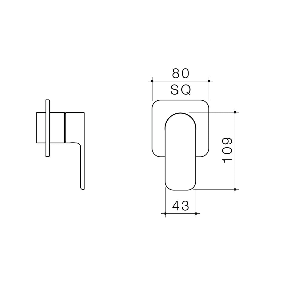 Caroma Luna® II EasySwitch Bath/Shower Mixer - Trim Kit (In wall body not included) (68209BB, 68209BL, 68209BN, 68209C)