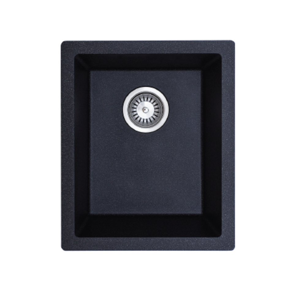 Modern National Como Single Bowl Granite Sink 18L - Black Graphite (M-GS401B)