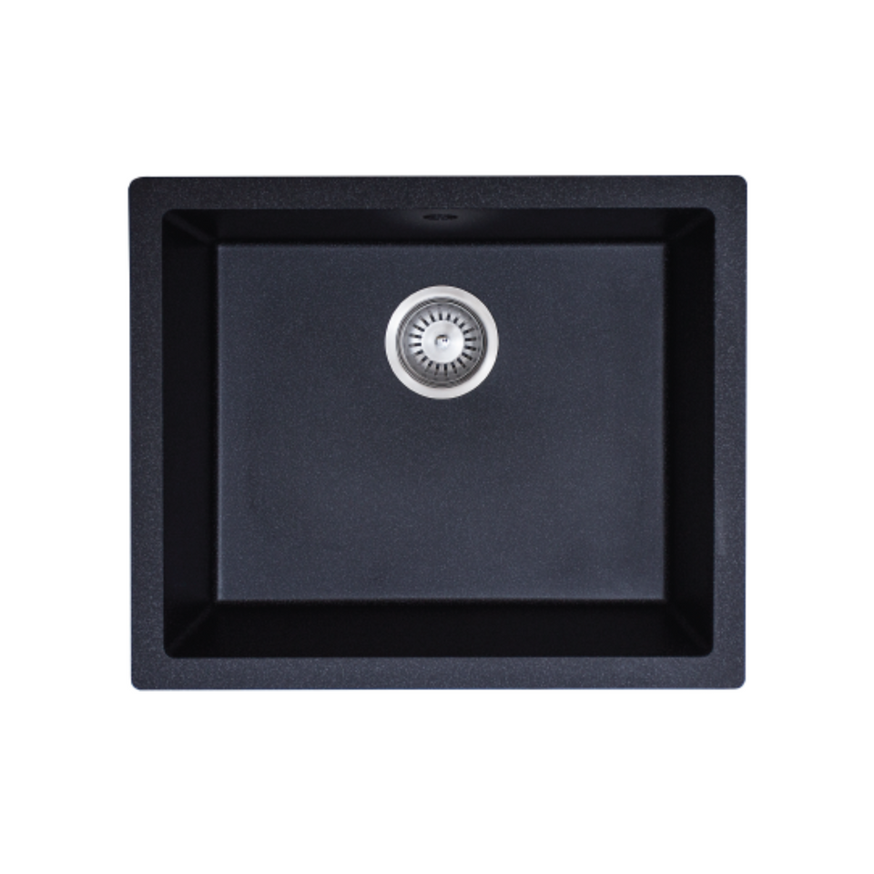 Modern National Como Single Bowl Granite Sink 28L - Black Graphite (M-GS402B)