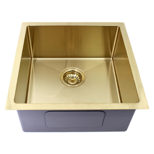 Modern National 450x450x200mm Handmade Single Bowl Sink 1.2mm Stainless - Light Gold (M-S202LG)