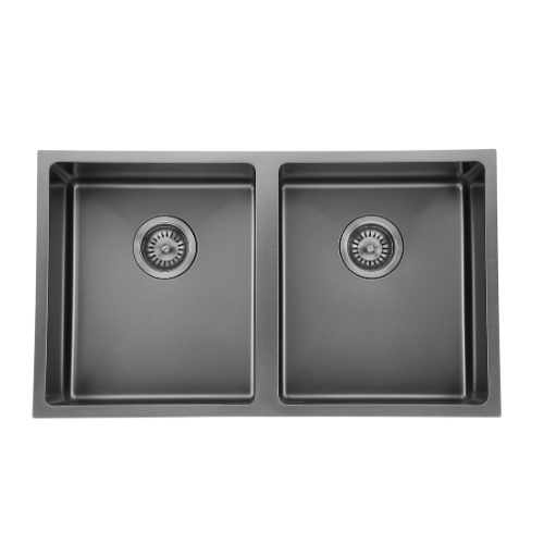 Modern National 760x440x200mm PVD Double Bowl Hand made Kitchen Sink 1.2mm Stainless