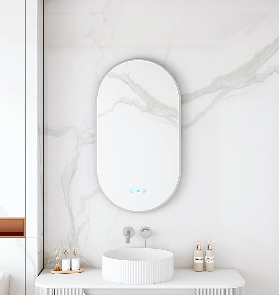 Maia 500×900mm LED Oval Mirror – Frame - MA-9050O-BN_1