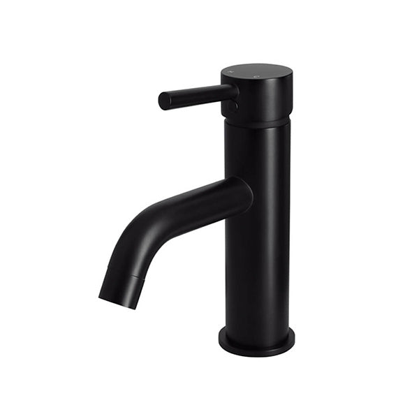 Meir Round Basin Mixer with Curved Spout - Matte Black (MB03)