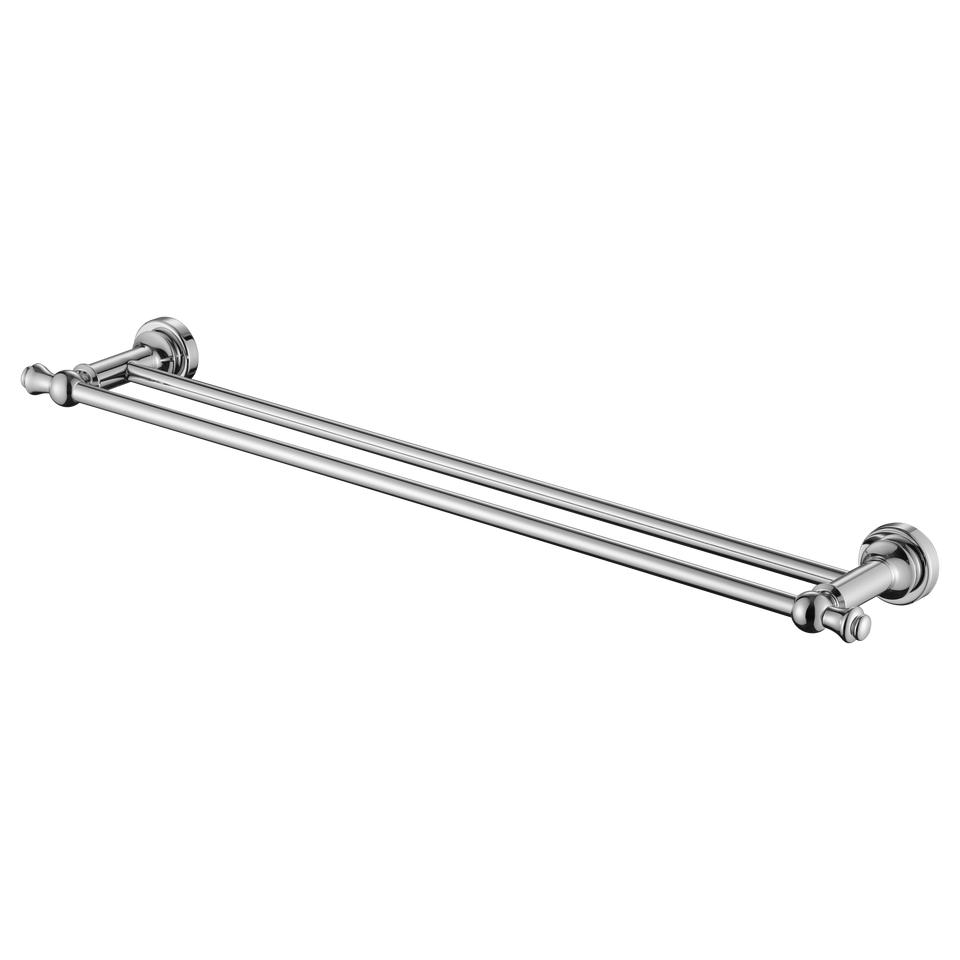 Modern National Medoc Double Towel Rail 600mm - Chrome (MED48)