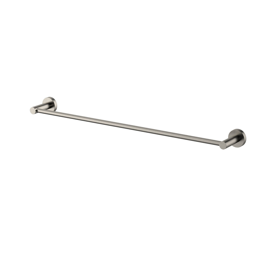 Modern National Mirage Single Towel Rail 600mm - Brushed Nickel (MIR24BN)